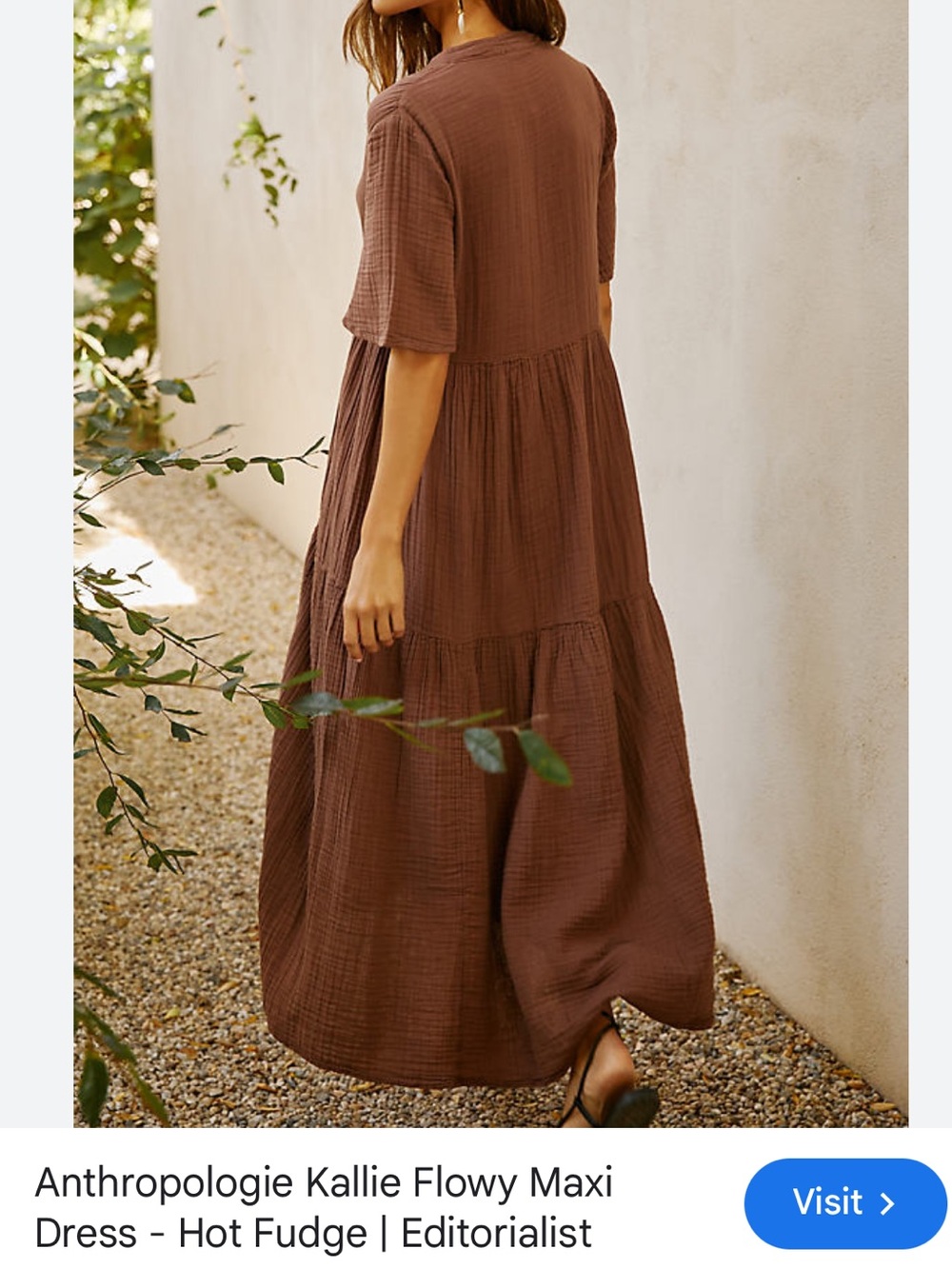 Anthropologie Kallie Maxi Dress in Hot Fudge Brown